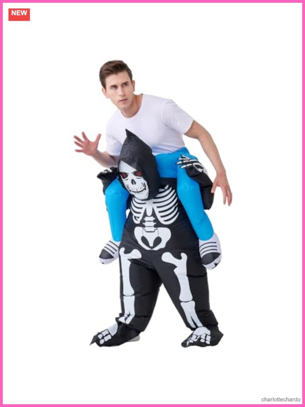 Inflatable Skeleton Carry Me Shoulder Costume Ride On Suit Adult